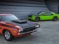 1970 Dodge Challenger T/A (left) and 2017 Dodge Challenger T/A (