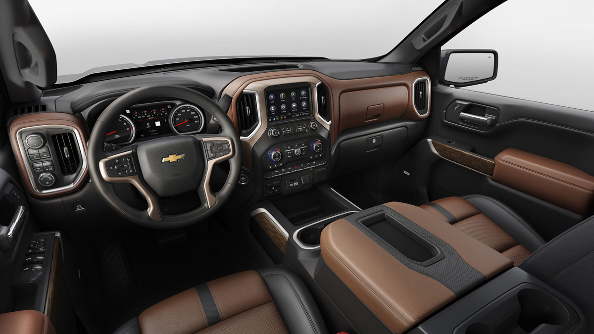 The all-new 2019 Silverado High Country interior features more p