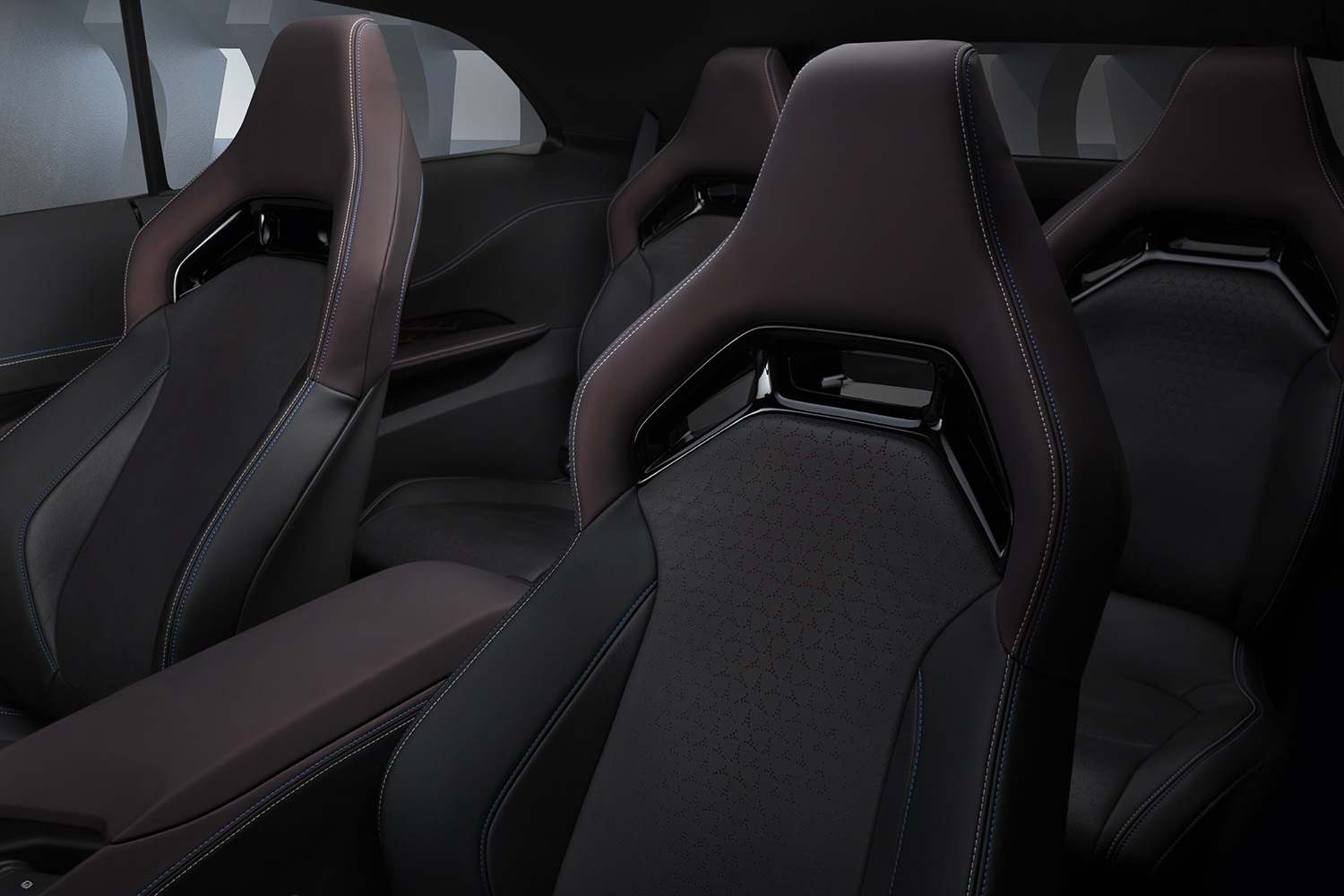 Dodge Charger Daytona SRT Concept seats feature a perforated pattern of the Fratzog logo.